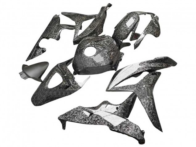 2007-2008 Black Forged Carbon Fiber Honda CBR600RR Motorcycle Fairings