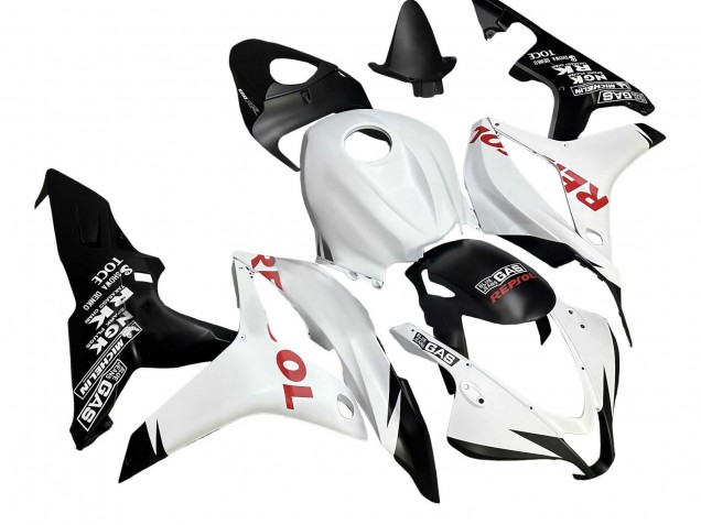 2007-2008 White Matte Black Red Repsol Honda CBR600RR Motorcycle Fairings