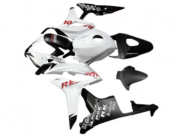 2007-2008 White Matte Black Red Repsol Honda CBR600RR Motorcycle Fairings