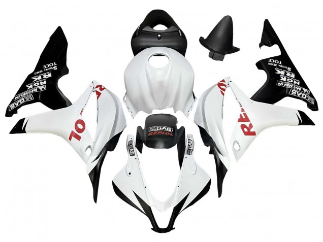 2007-2008 White Matte Black Red Repsol Honda CBR600RR Motorcycle Fairings