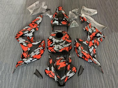 2007-2008 Red Grey Camouflage Honda CBR600RR Motorcycle Fairings