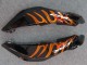 2007-2008 Glossy Black Orange Flame Honda CBR600RR Motorcycle Fairings