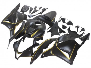 2009-2012 Matte Black Gold Honda CBR600RR Motorcycle Fairings