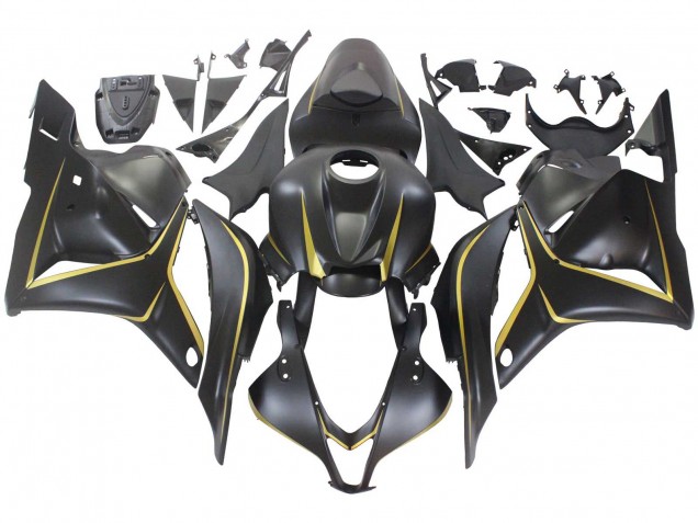 2009-2012 Matte Black Gold Honda CBR600RR Motorcycle Fairings