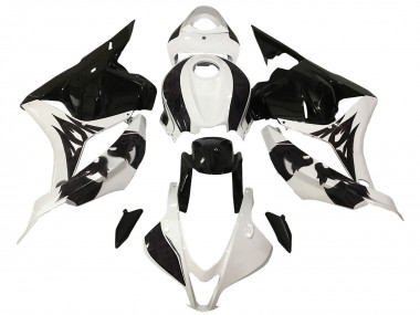 2009-2012 White Glossy Black Honda CBR600RR Motorcycle Fairing
