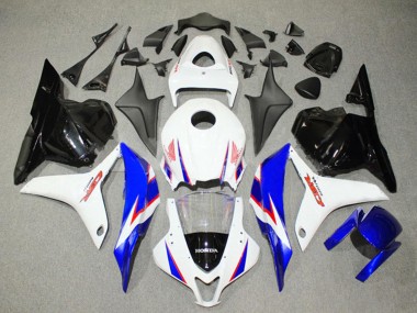2009-2012 White Blue Glossy Black Honda CBR600RR Bike Fairings
