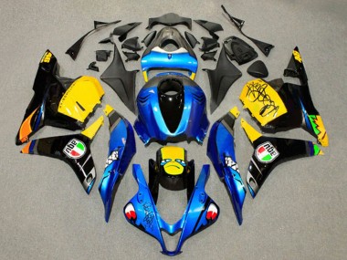 2009-2012 Blue Yellow Glossy Black Shark 46 Honda CBR600RR Motorcycle Fairings