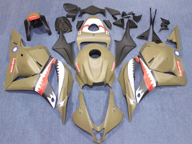 2009-2012 Brown White Red Shark Honda CBR600RR Motorcycle Fairings