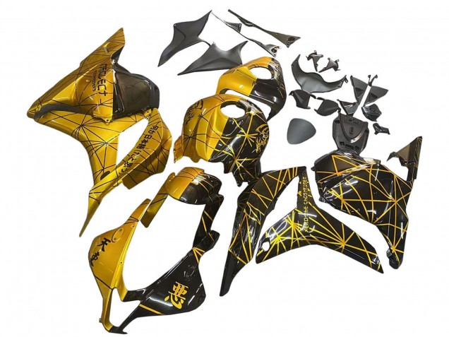 2009-2012 Glod Glossy Black Honda CBR600RR Motorcycle Fairings