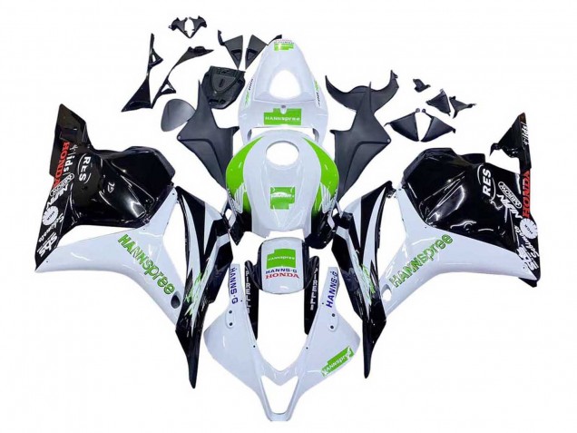 2009-2012 White Green Glossy Black Hannspree Honda CBR600RR Motorcycle Fairings