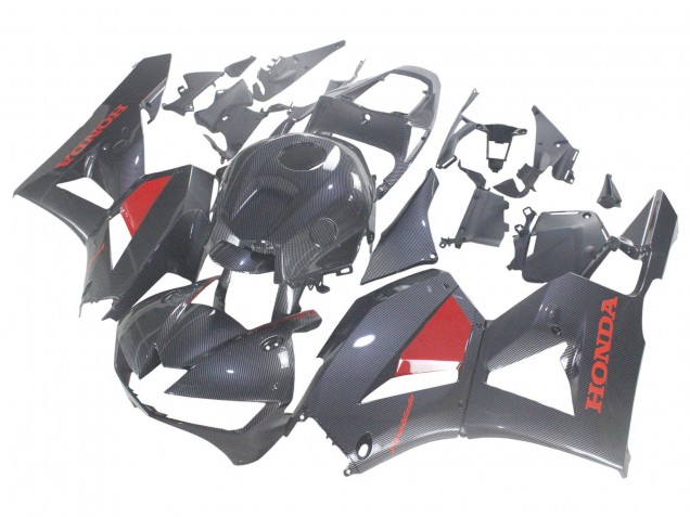 2013-2023 Black Carbon Fiber Red Honda CBR600RR Motorcycle Fairings