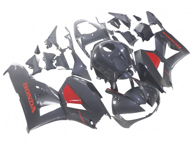 2013-2023 Black Carbon Fiber Red Honda CBR600RR Motorcycle Fairings