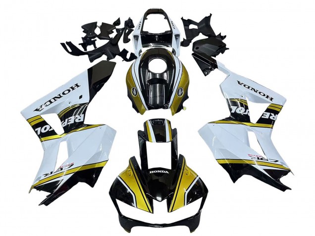 2013-2023 White Gold Glossy Black Repsol Honda CBR600RR Motorcycle Fairings