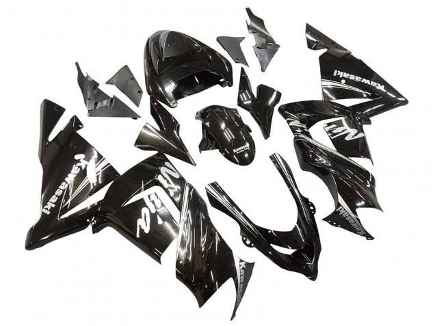 2004-2005 Glossy Black Ninja Kawasaki ZX10R Motorcycle Fairings