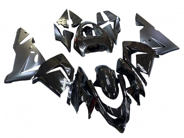 2004-2005 Glossy Matte Black Ninja Kawasaki ZX10R Motorcycle Fairings