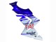 2004-2005 Glossy Blue White Fiat Motul Kawasaki ZX10R Motorcycle Fairings