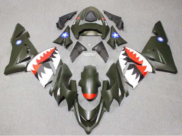 2004-2005 Silver Black Ninja Kawasaki ZX10R Motorcycle Fairings