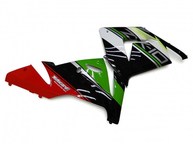 2004-2005 White Black Green Elf Kawasaki ZX10R Motorcycle Fairings