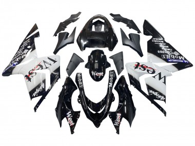 2004-2005 White Black West Ninja Kawasaki ZX10R Motorcycle Fairings