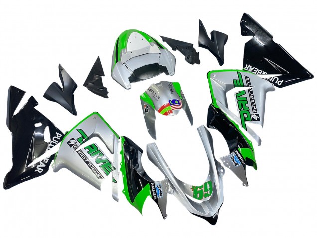 2004-2005 Green Silver Black 69 Kawasaki ZX10R Motorcycle Fairings