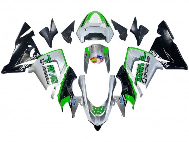 2004-2005 Green Silver Black 69 Kawasaki ZX10R Motorcycle Fairings