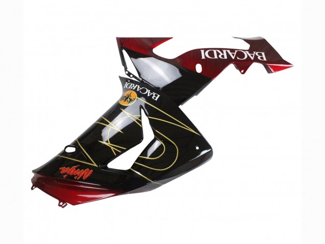 2006-2007 Black Red Gold BACARDI Kawasaki ZX10R Motorcycle Fairings