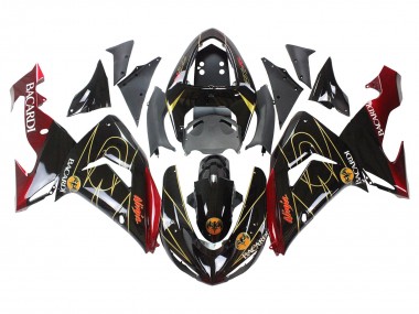2006-2007 Black Red Gold BACARDI Kawasaki ZX10R Motorcycle Fairings