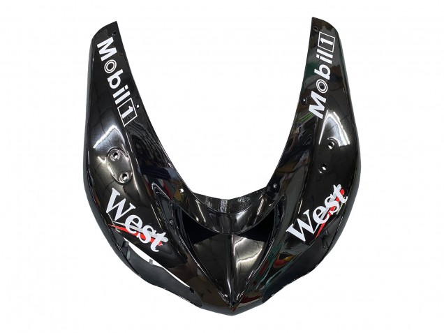 2006-2007 Glossy Black White West Kawasaki ZX10R Motorcycle Fairings
