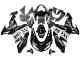 2006-2007 Glossy Black White West Kawasaki ZX10R Motorcycle Fairings
