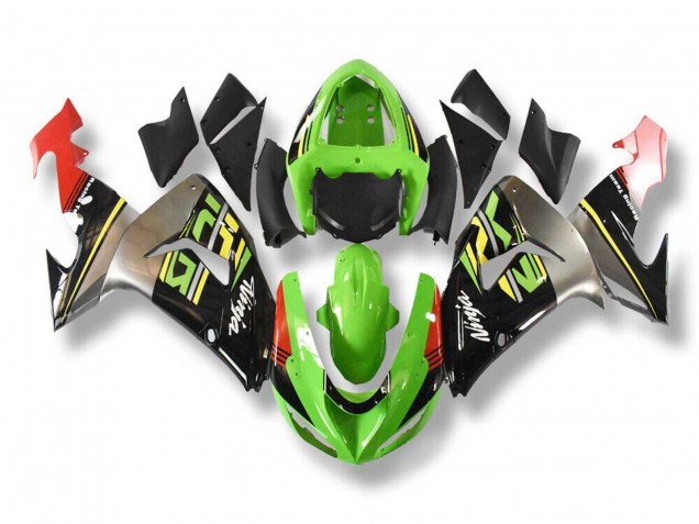 2006-2007 Green Grey Red Black Yellow Kawasaki ZX10R Motorcycle Fairings