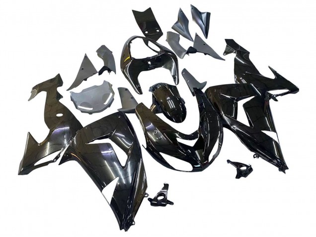 2006-2007 Glossy Black Kawasaki ZX10R Motorcycle Fairings