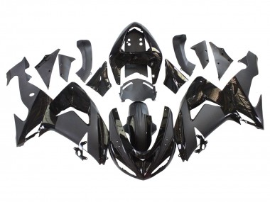 2006-2007 Matte Black Glossy Black Kawasaki ZX10R Motorcycle Fairings