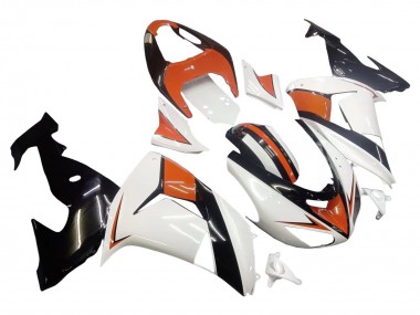 2006-2007 White Orange Black Kawasaki ZX10R Motorcycle Fairings
