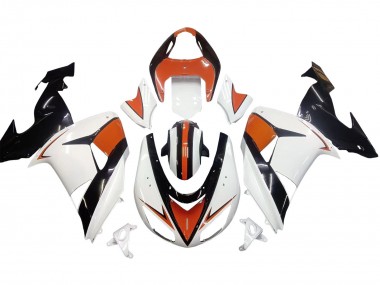 2006-2007 White Orange Black Kawasaki ZX10R Motorcycle Fairings