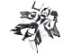 2008-2010 Glossy Black White Green Monster Elf Kawasaki ZX10R Motorcycle Fairings