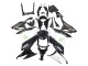 2008-2010 Glossy Black White Green Monster Elf Kawasaki ZX10R Motorcycle Fairings