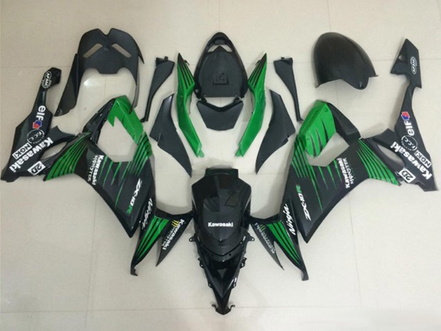 2008-2010 Matte Black Green Kawasaki ZX10R Motorcycle Fairings