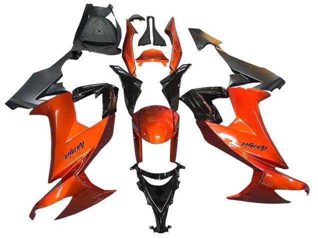 2008-2010 Burnt Orange Black Kawasaki ZX10R Motorcycle Fairings