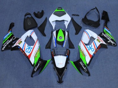 2008-2010 White Fluorescent Green Red Black Kawasaki ZX10R Motorcycle Fairings