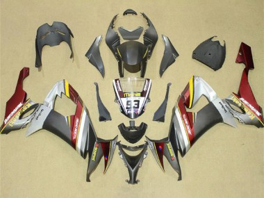 2008-2010 Silver Grey Yellow Red Kawasaki ZX10R Motorcycle Fairings