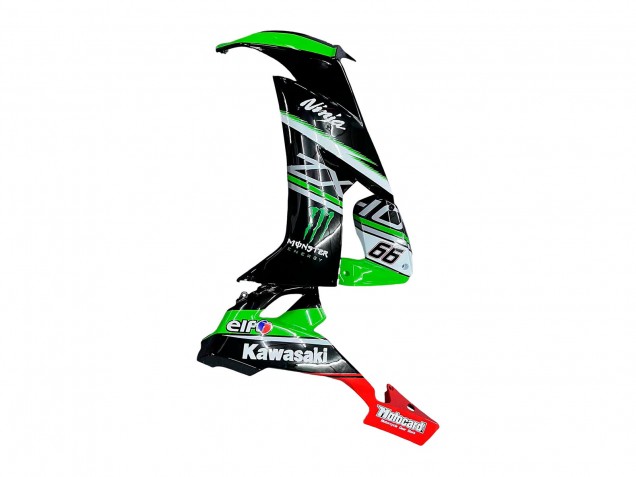 2008-2010 Green White Red Black Monster Elf 66 Kawasaki ZX10R Motorcycle Fairings