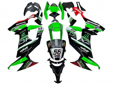 2008-2010 Green White Red Black Monster Elf 66 Kawasaki ZX10R Motorcycle Fairings