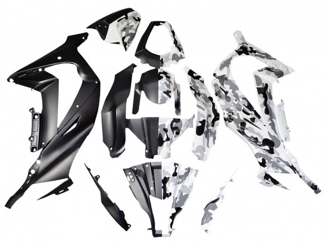 2008-2010 White Black Split Kawasaki ZX10R Motorcycle Fairings