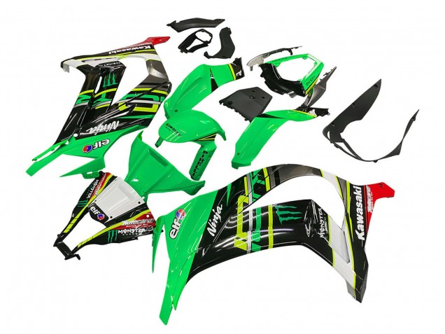 2011-2015 Green Yellow Black White Elf Monster Kawasaki ZX10R Motorcycle Fairings