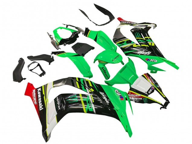 2011-2015 Green Yellow Black White Elf Monster Kawasaki ZX10R Motorcycle Fairings