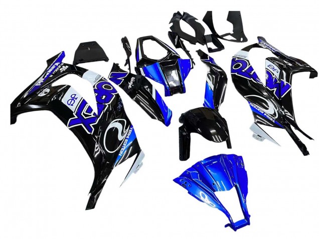 2011-2015 Blue White Glossy Black Kawasaki ZX10R Motorcycle Fairings