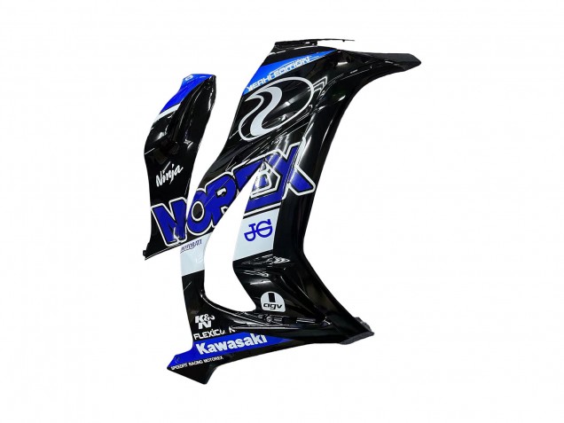 2011-2015 Blue White Glossy Black Kawasaki ZX10R Motorcycle Fairings