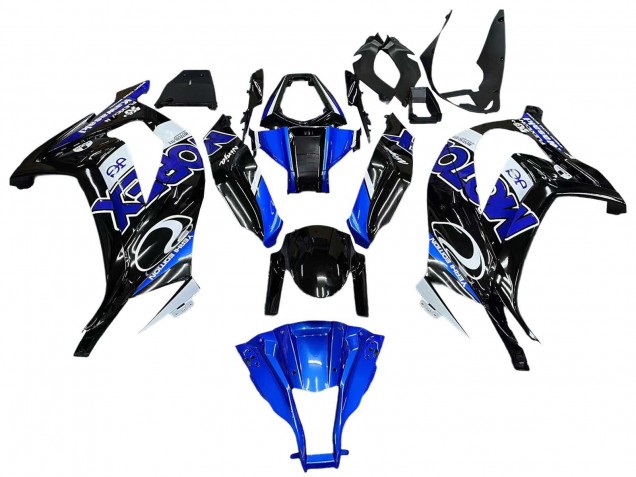 2011-2015 Blue White Glossy Black Kawasaki ZX10R Motorcycle Fairings