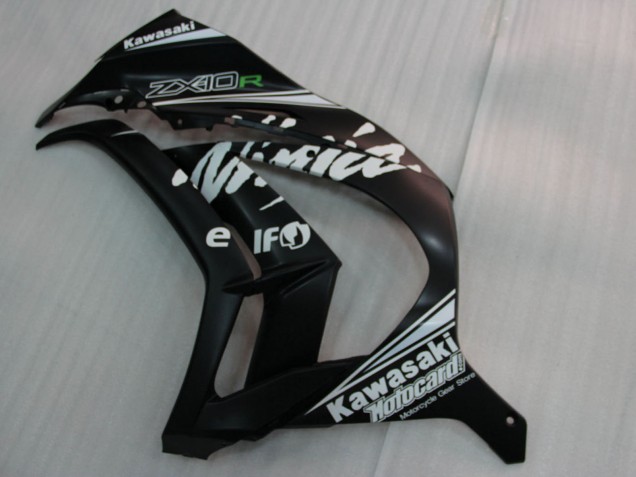 2011-2015 Glossy Black White Elf Snow Decal Kawasaki ZX10R Motorcycle Fairings