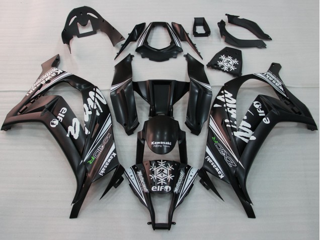 2011-2015 Glossy Black White Elf Snow Decal Kawasaki ZX10R Motorcycle Fairings